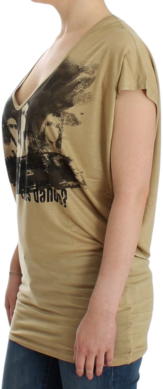 Costume National Beige motive print t-shirt Beige