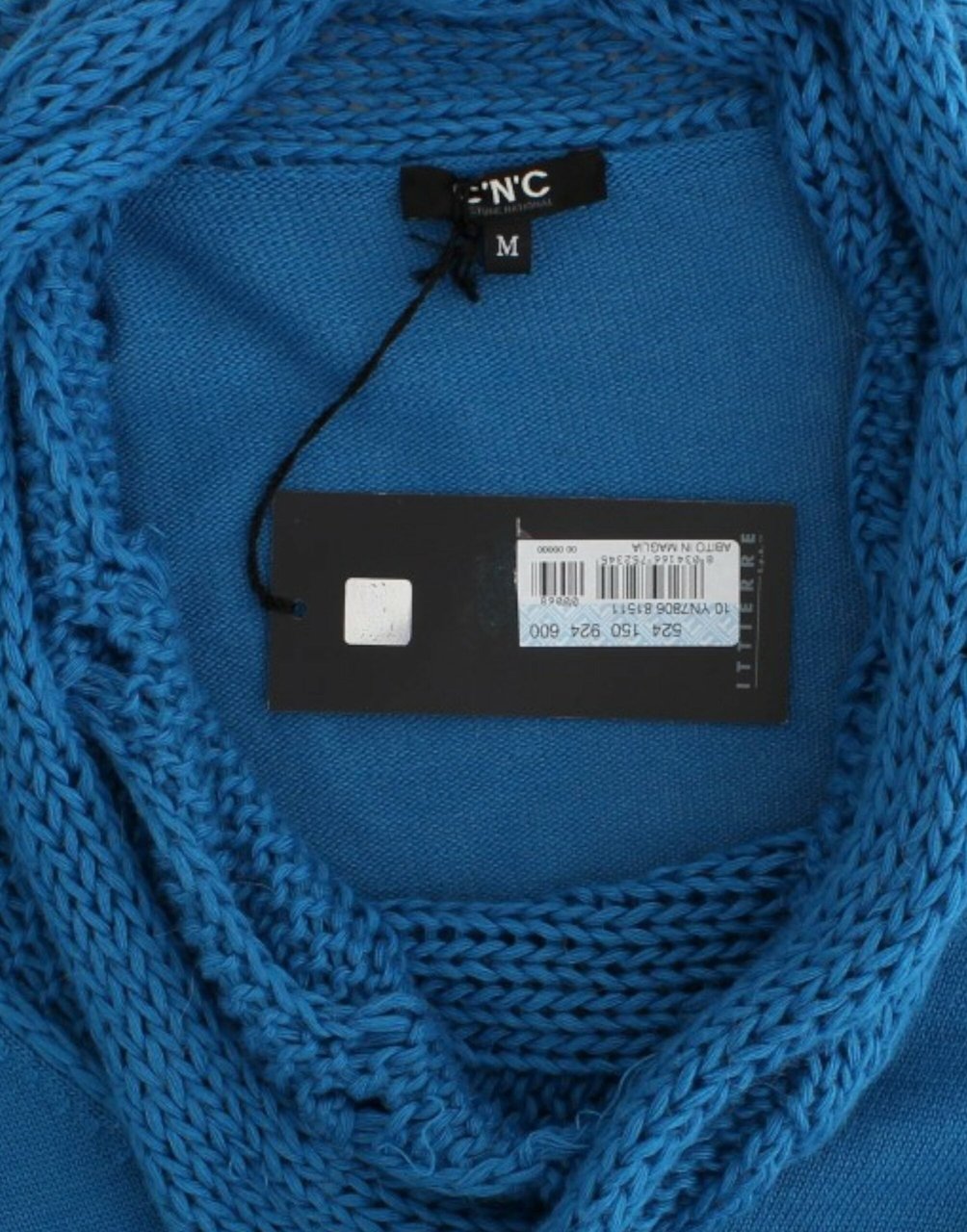 Costume National Blue knitted scoopneck sweater Blauw