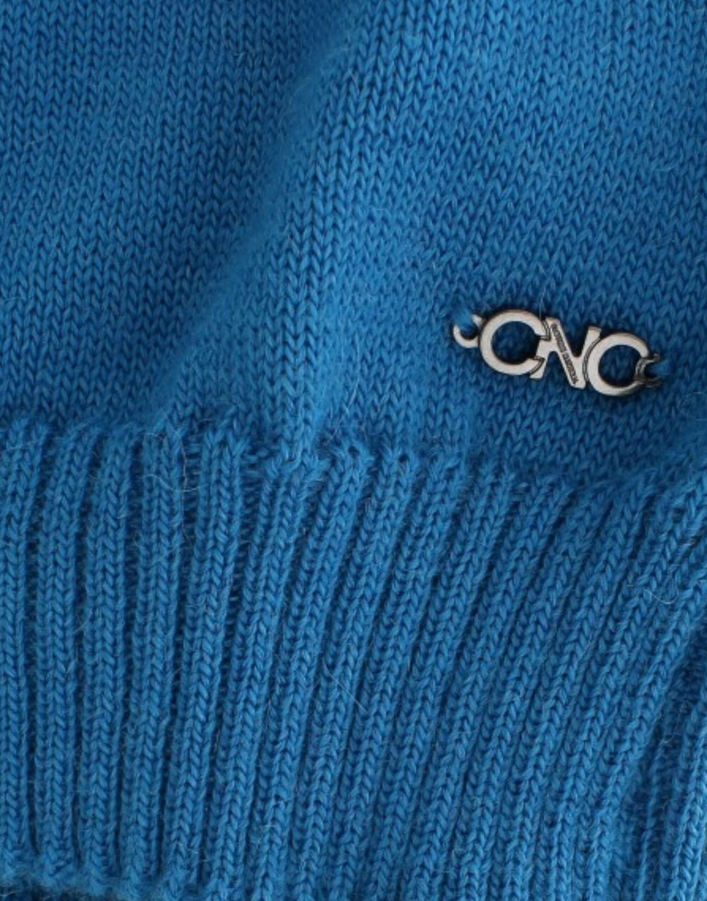 Costume National Blue knitted scoopneck sweater Blauw