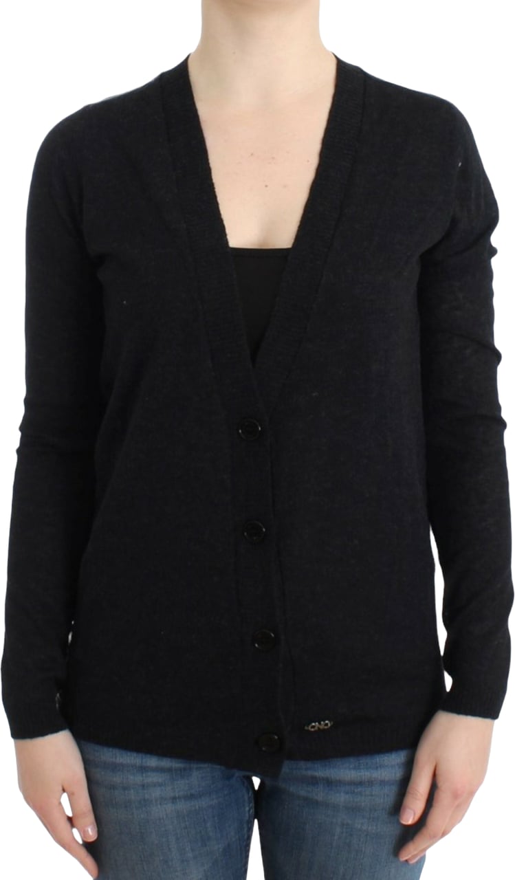 Costume National Gray wool alpaca cardigan Grijs