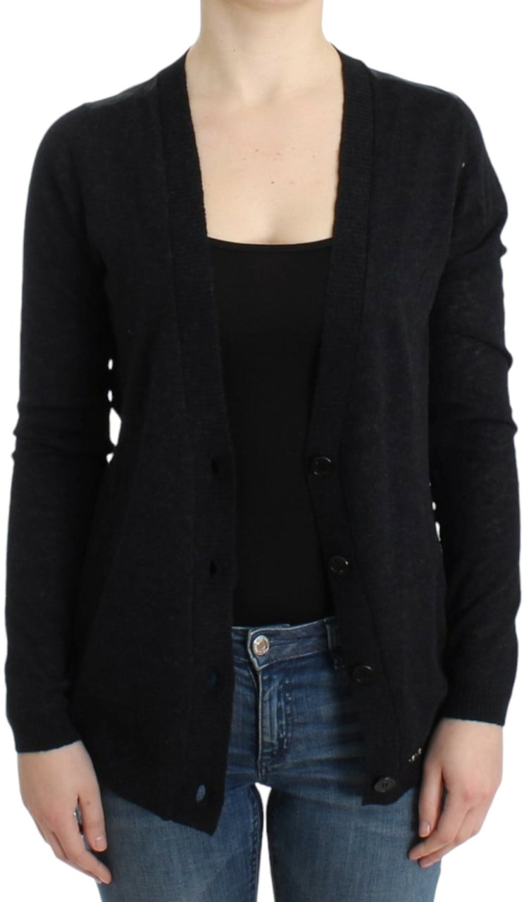 Costume National Gray wool alpaca cardigan Grijs