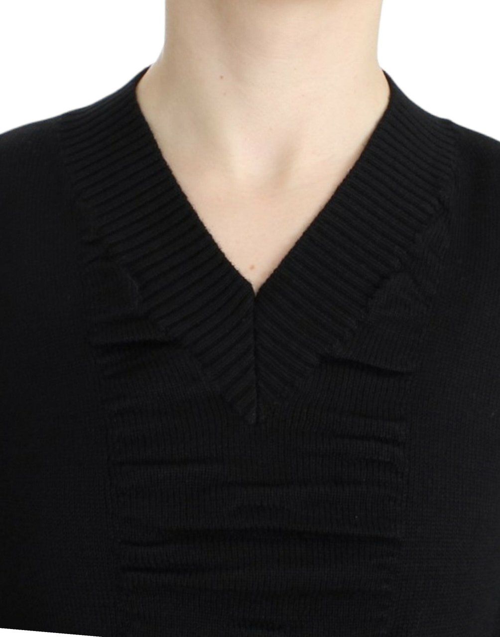 Costume National Black V-neck wool sweater Zwart