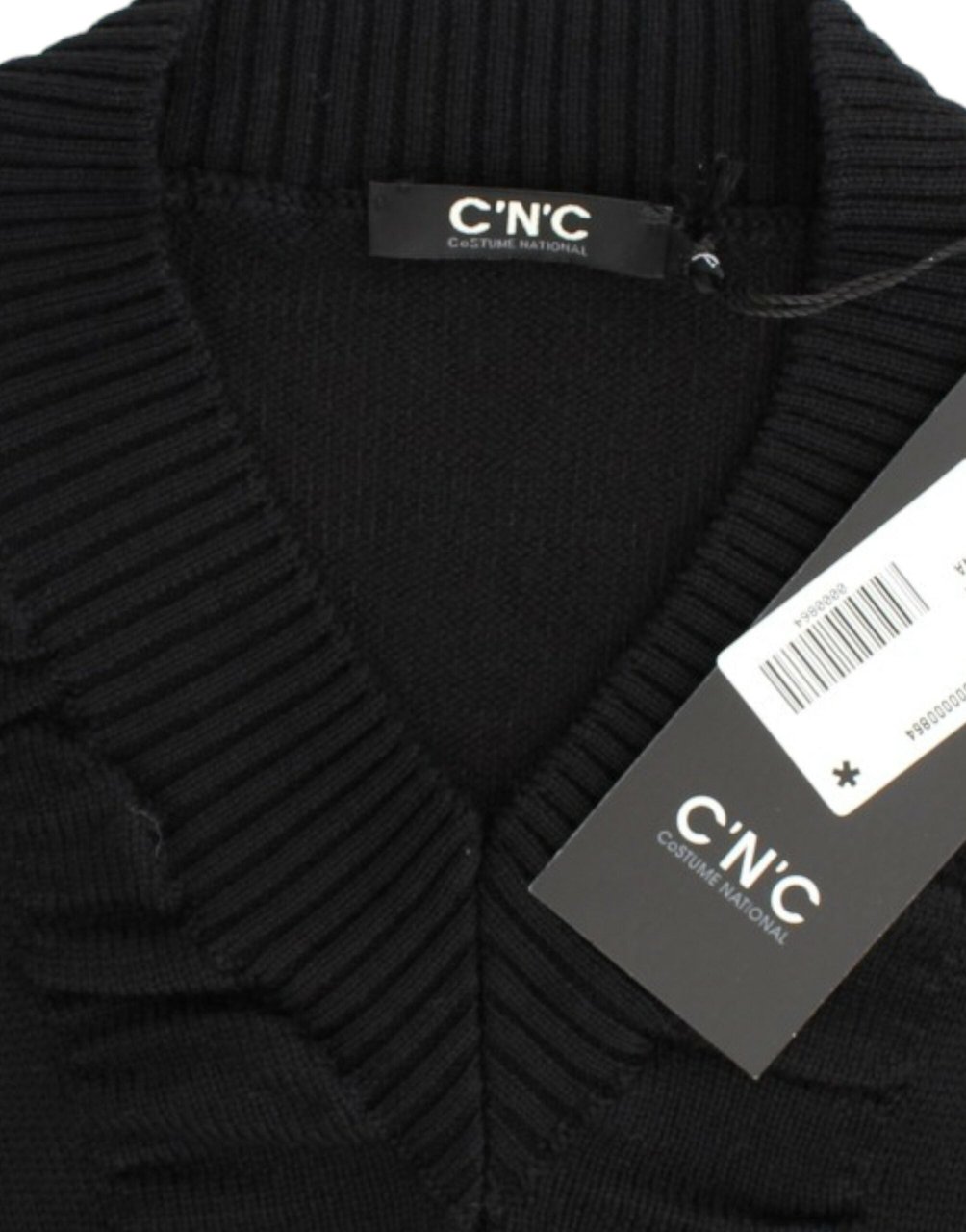 Costume National Black V-neck wool sweater Zwart