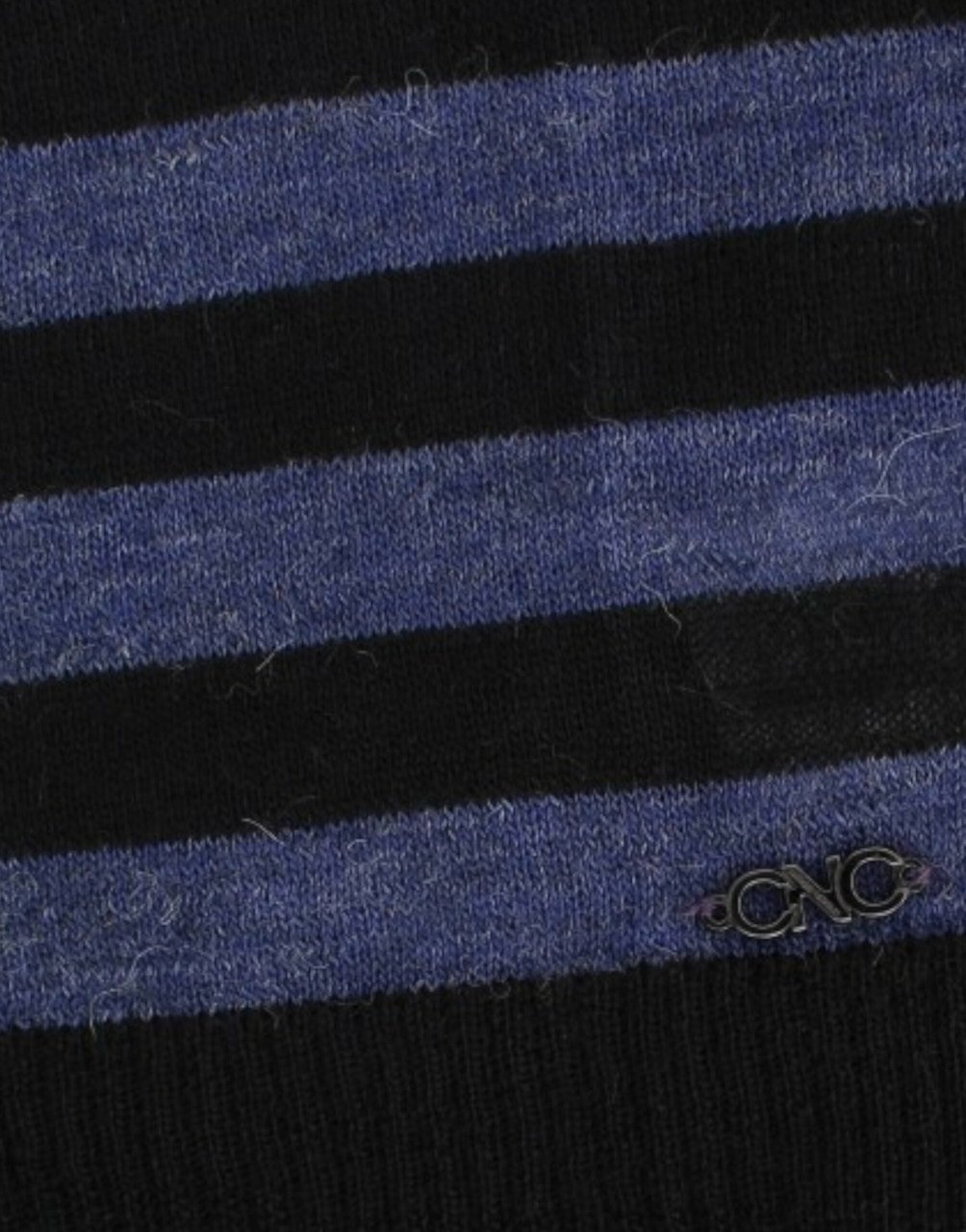 Costume National Black striped V-neck sweater Zwart