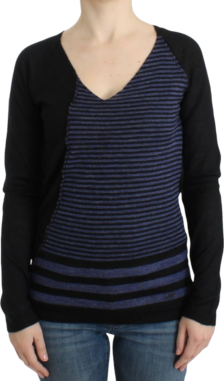 Costume National Black striped V-neck sweater Grijs