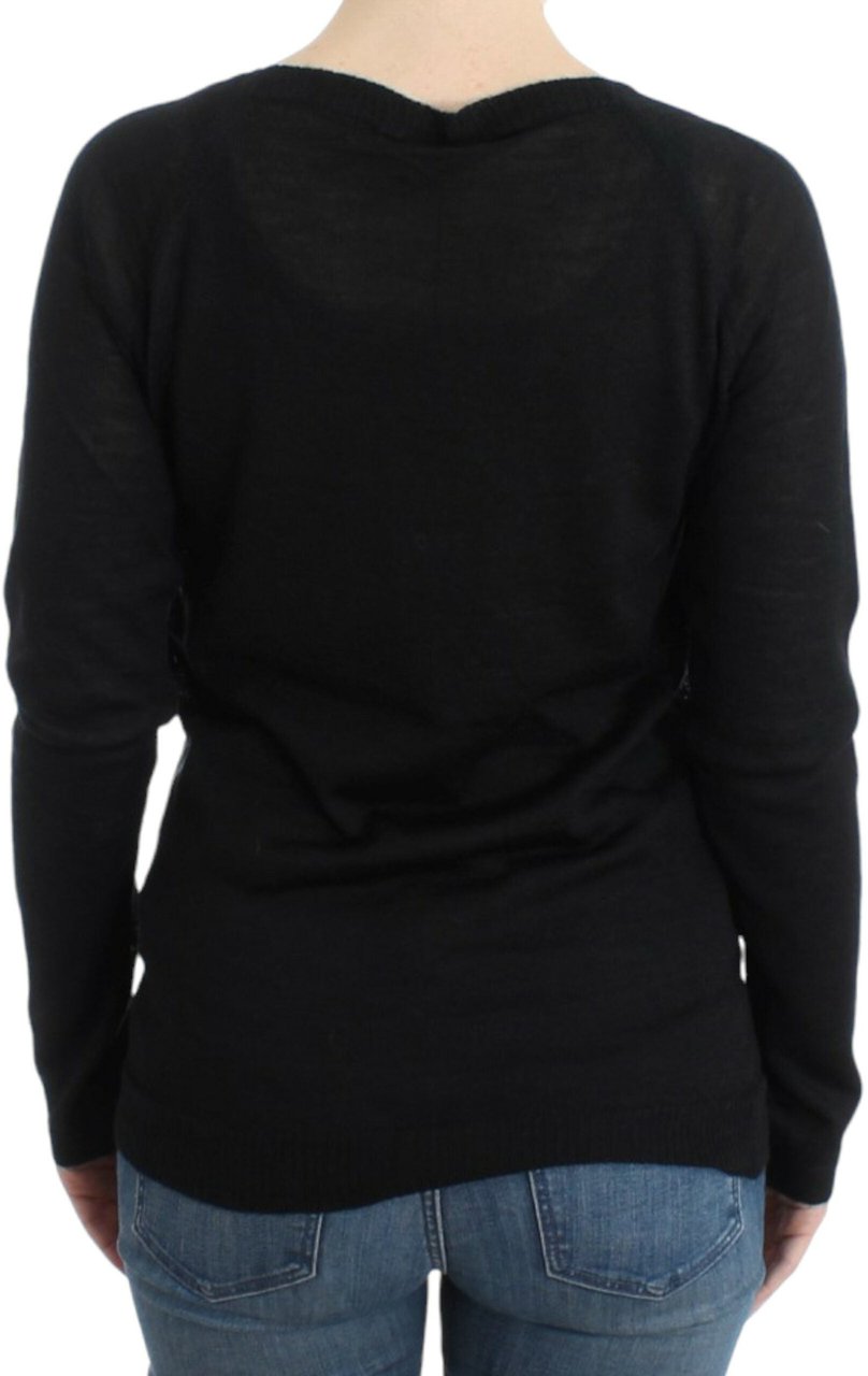 Costume National Black striped V-neck sweater Grijs
