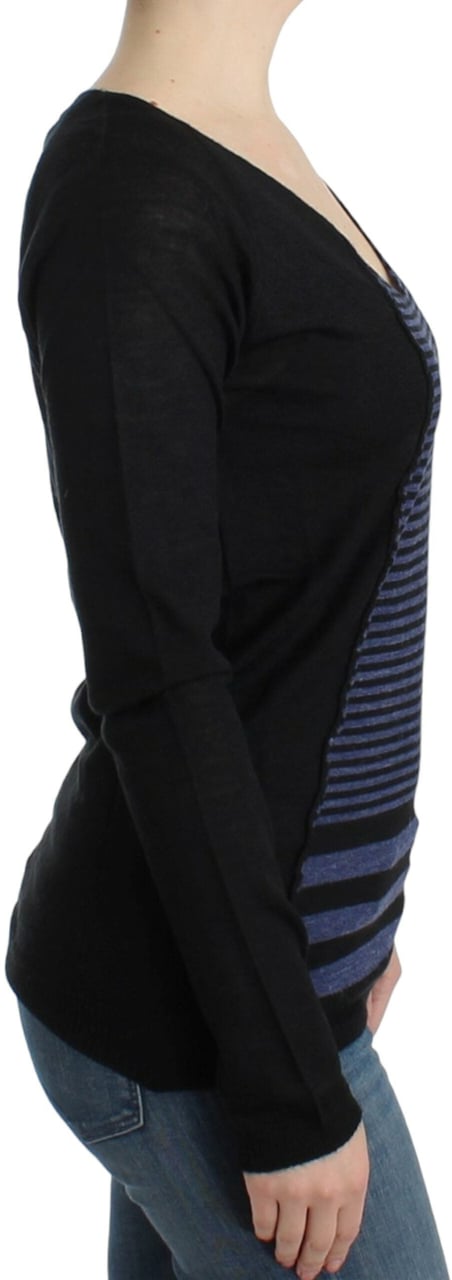 Costume National Black striped V-neck sweater Grijs