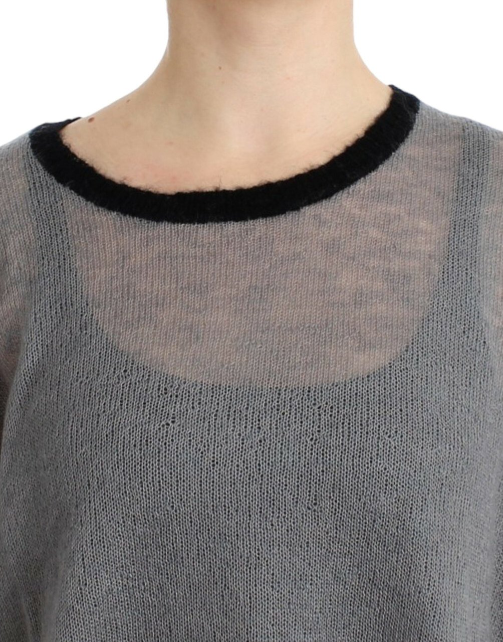 Costume National Gray embellished asymmetric sweater Blauw