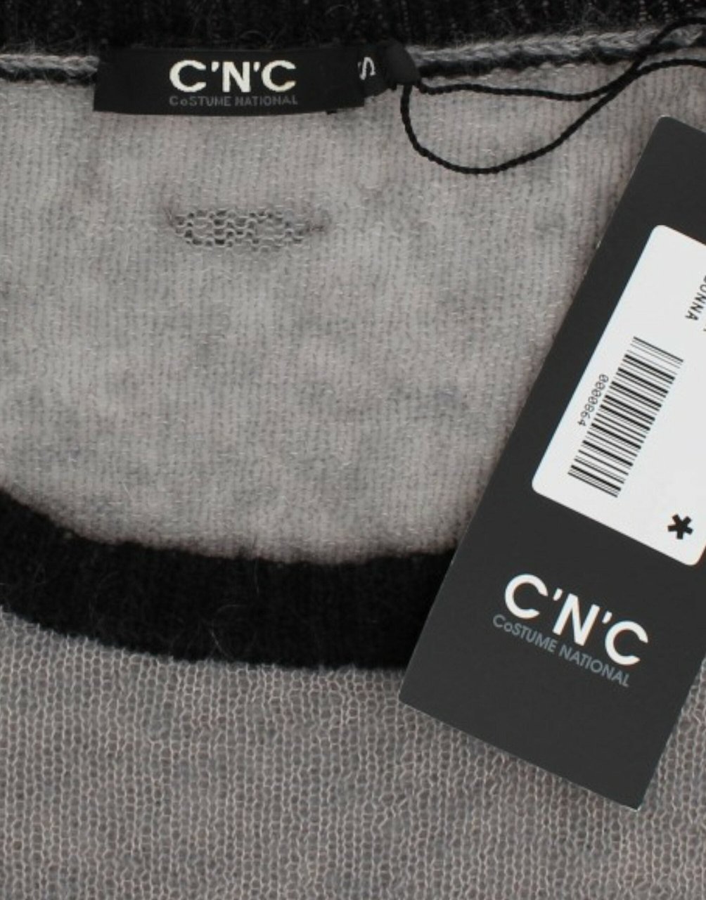 Costume National Gray embellished asymmetric sweater Blauw