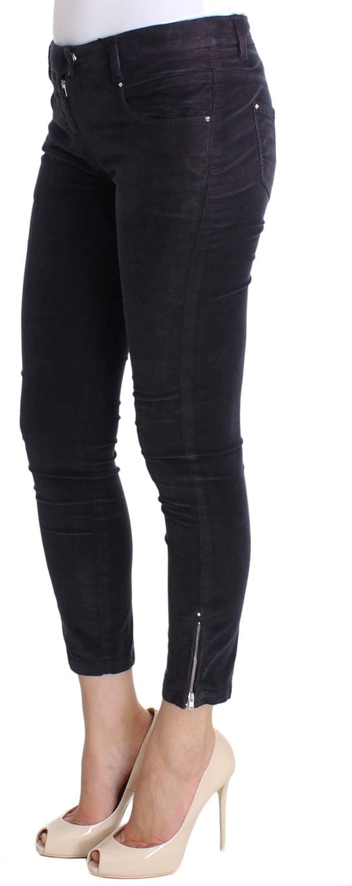 Costume National Purple Cropped Corduroys Jeans Paars