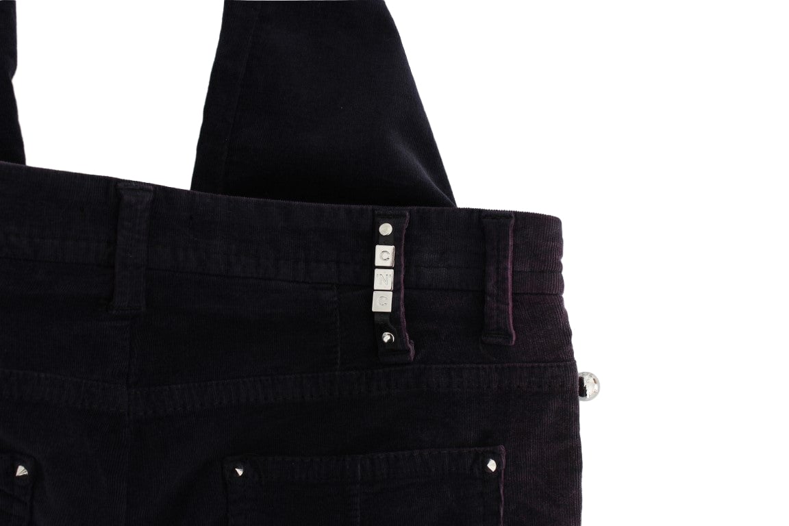 Costume National Purple Cropped Corduroys Jeans Paars