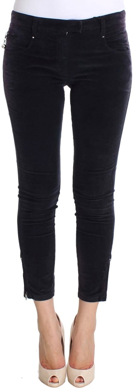 Costume National Purple Cropped Corduroys Jeans Paars