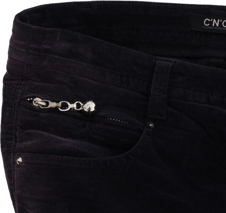 Costume National Purple Cropped Corduroys Jeans Paars
