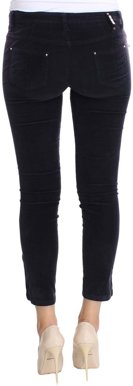 Costume National Purple Cropped Corduroys Jeans Paars