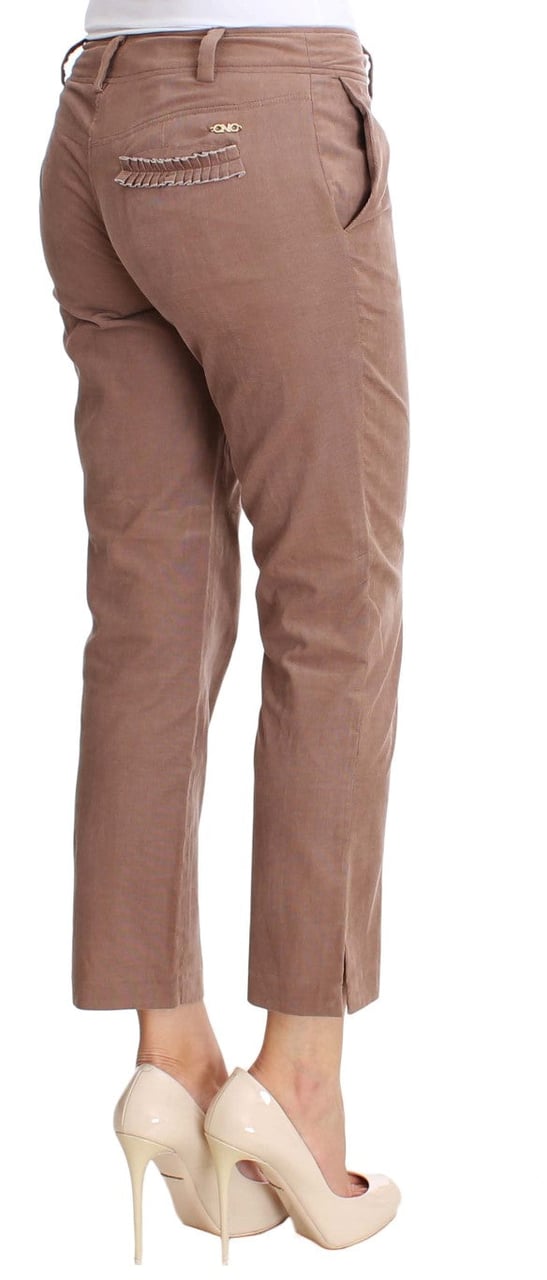 Costume National Brown Cropped Corduroys Pants Bruin