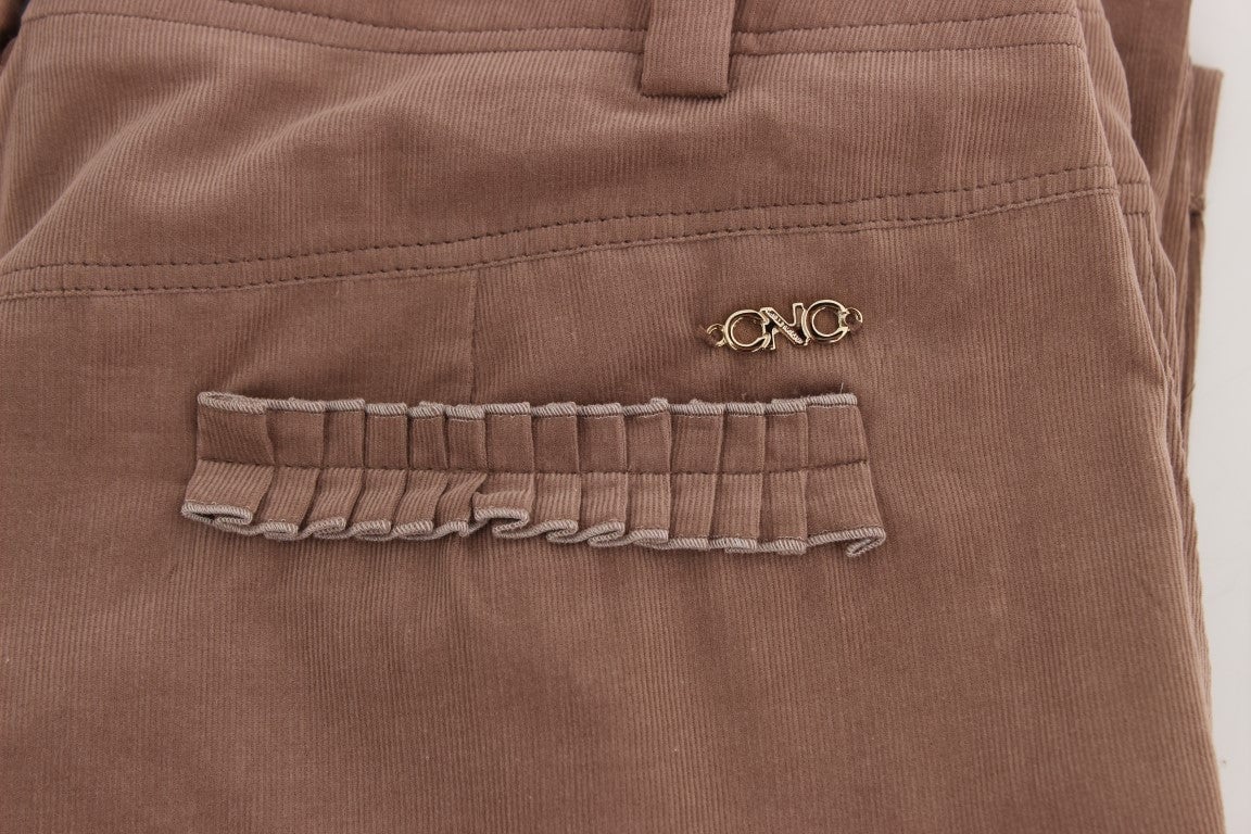 Costume National Brown Cropped Corduroys Pants Bruin