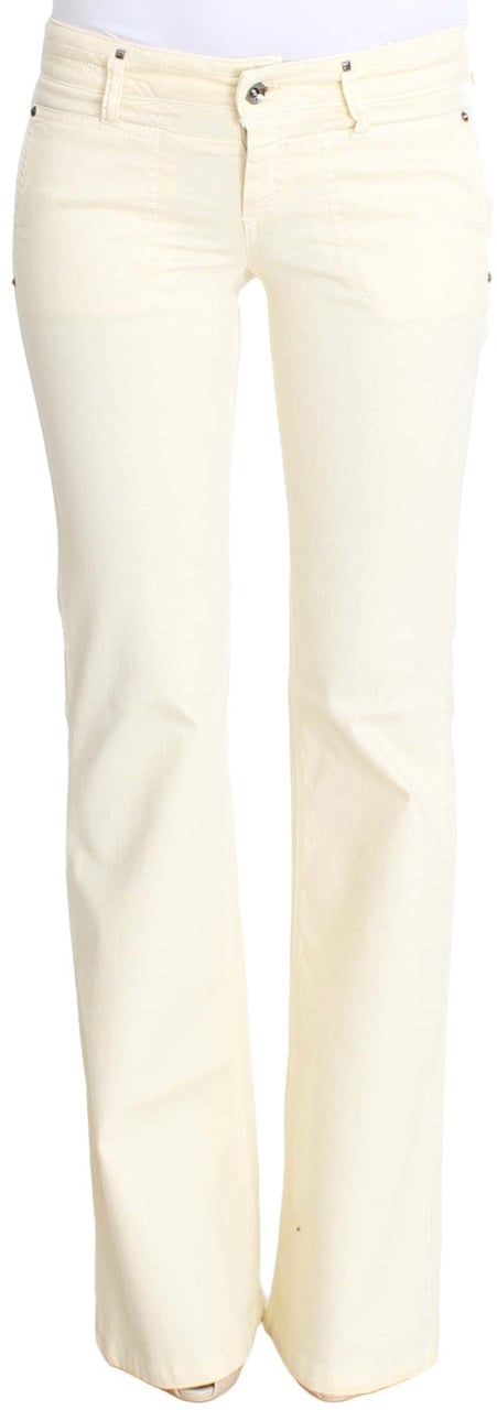 Costume National White Cotton Stretch Flare Jeans Wit