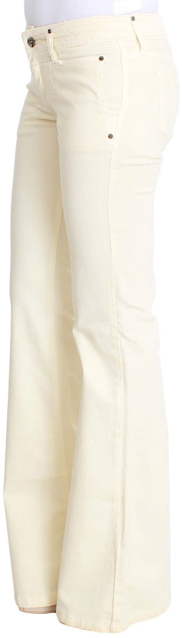 Costume National White Cotton Stretch Flare Jeans Wit