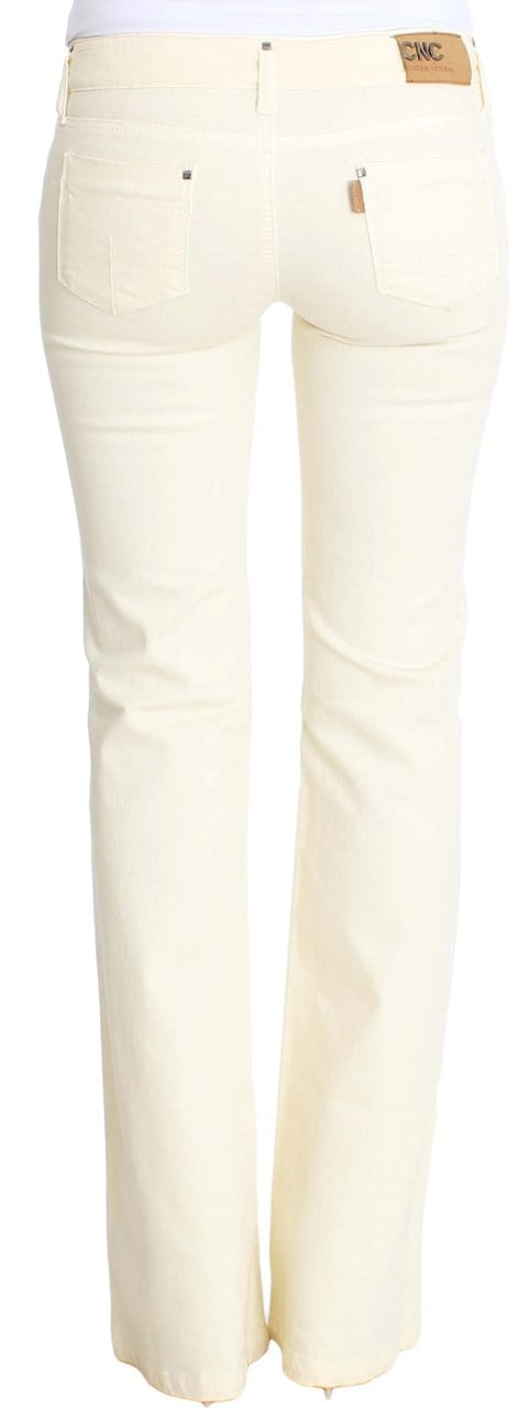 Costume National White Cotton Stretch Flare Jeans Wit