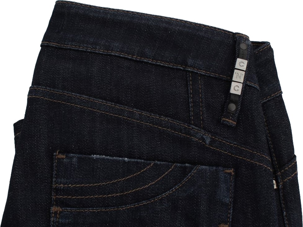 Costume National Blue Cotton Stretch Slim Fit Jeans Blauw