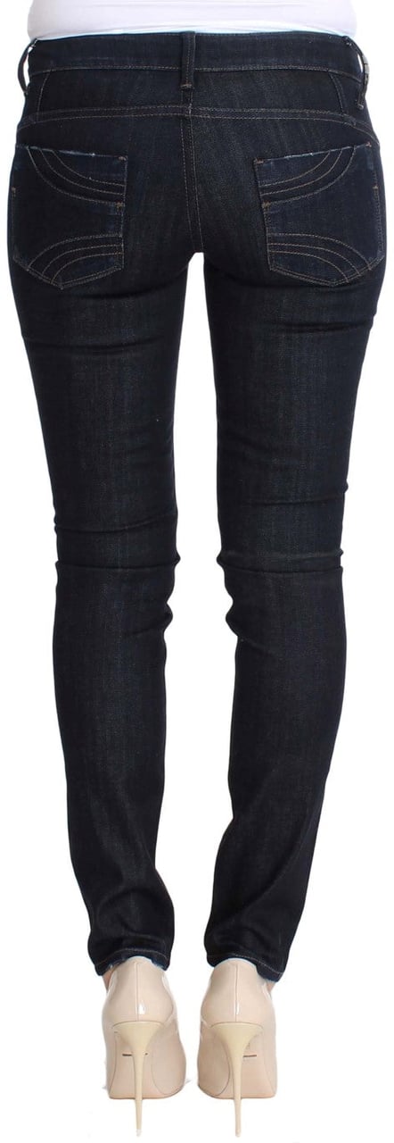 Costume National Blue Cotton Stretch Slim Fit Jeans Blauw