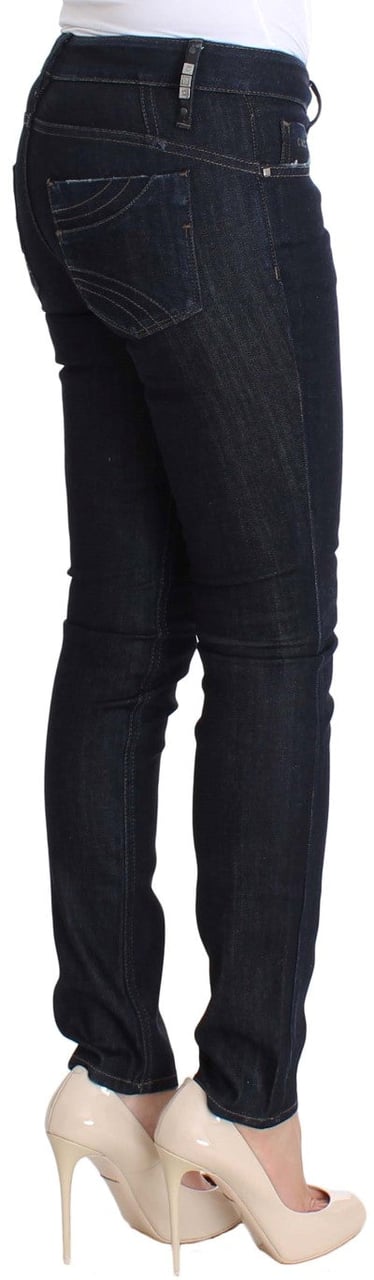 Costume National Blue Cotton Stretch Slim Fit Jeans Blauw