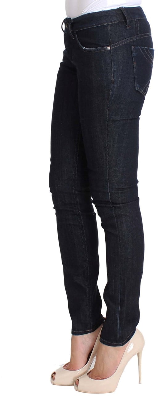 Costume National Blue Cotton Stretch Slim Fit Jeans Blauw