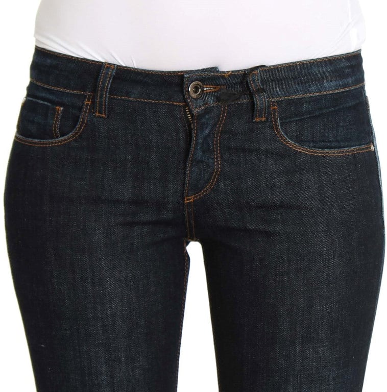Costume National Blue Cotton Stretch Slim Fit Jeans Blauw