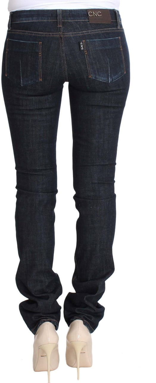 Costume National Blue Cotton Stretch Slim Fit Jeans Blauw