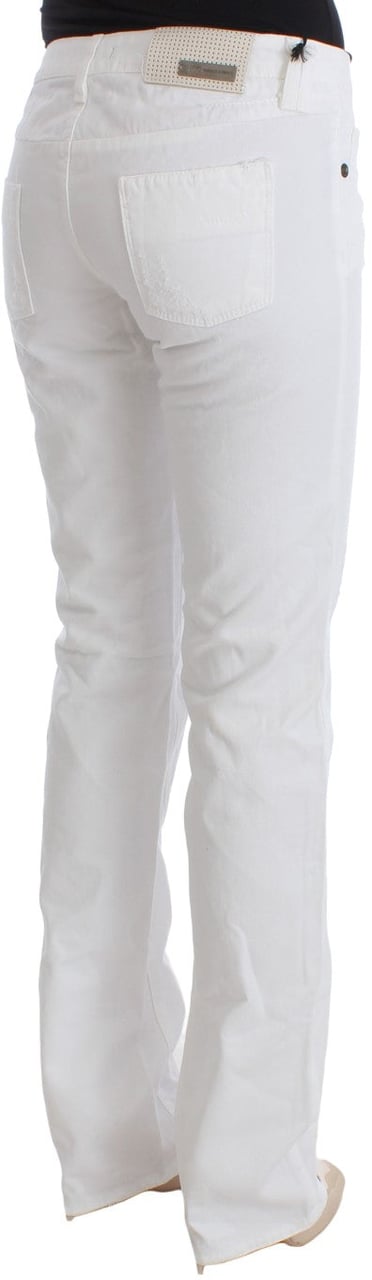 Costume National White Cotton Slim Fit Denim Bootcut Jeans Wit