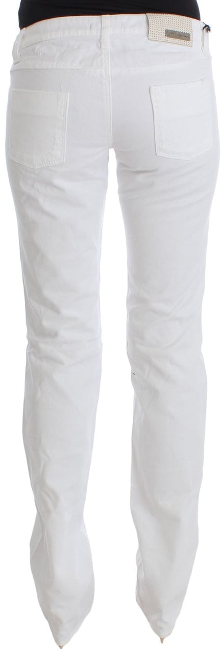Costume National White Cotton Slim Fit Denim Bootcut Jeans Wit