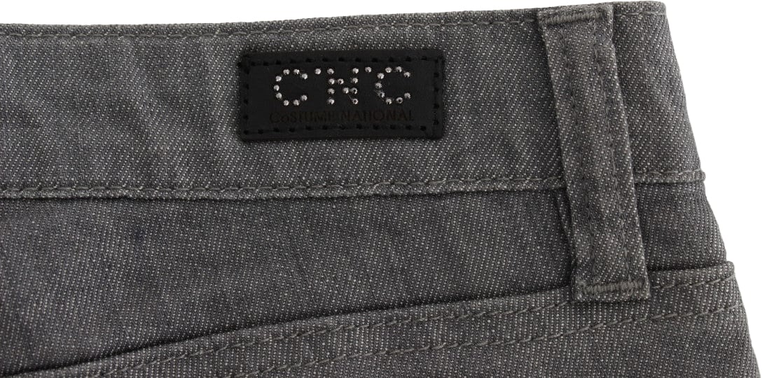 Costume National Gray Cotton Blend Slim Fit Jeans Grijs