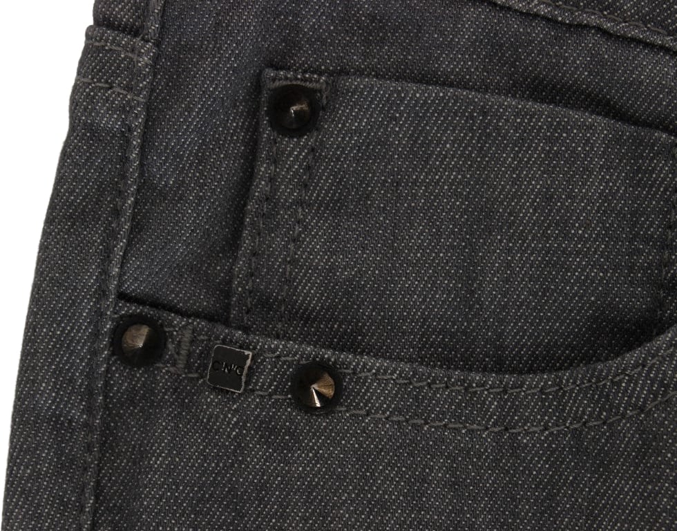 Costume National Gray Cotton Blend Slim Fit Jeans Grijs