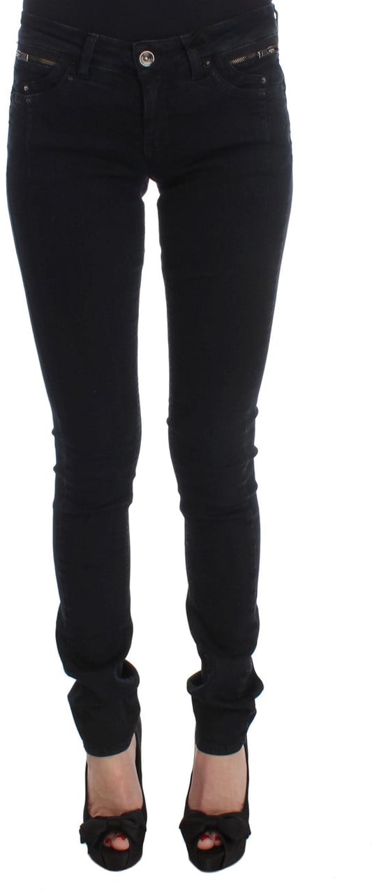 Costume National Black Cotton Slim Fit Denim Jeans Zwart