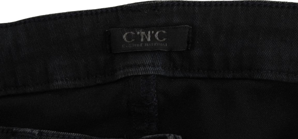 Costume National Black Cotton Slim Fit Denim Jeans Zwart