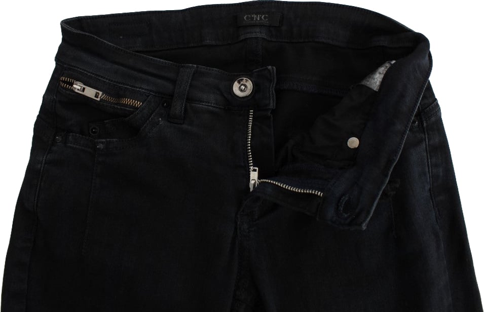 Costume National Black Cotton Slim Fit Denim Jeans Zwart