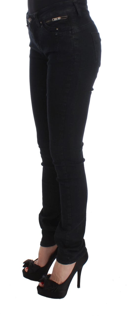 Costume National Black Cotton Slim Fit Denim Jeans Zwart