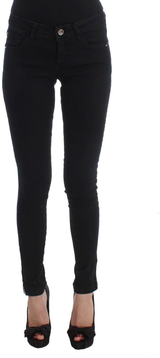 Costume National Black Cotton Slim Fit Denim Jeans Zwart