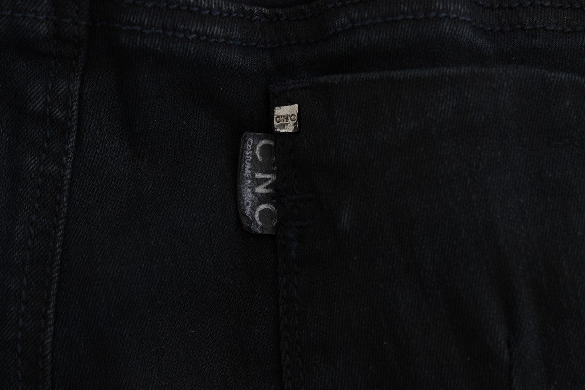 Costume National Black Cotton Slim Fit Denim Jeans Zwart