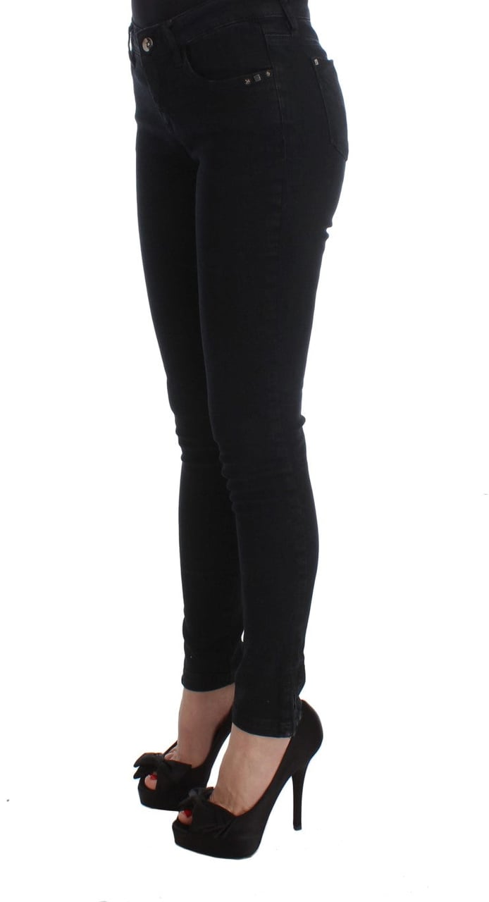Costume National Black Cotton Slim Fit Denim Jeans Zwart