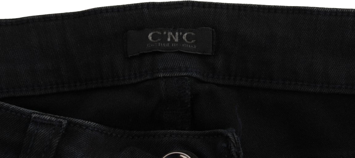 Costume National Black Cotton Slim Fit Denim Jeans Zwart