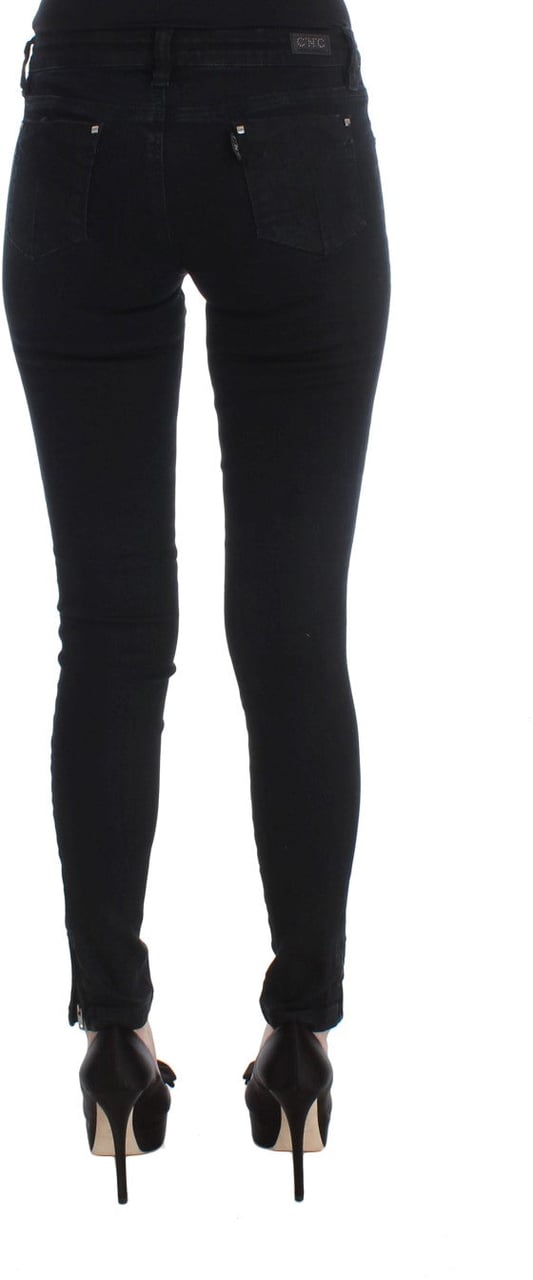 Costume National Black Cotton Slim Fit Denim Jeans Zwart