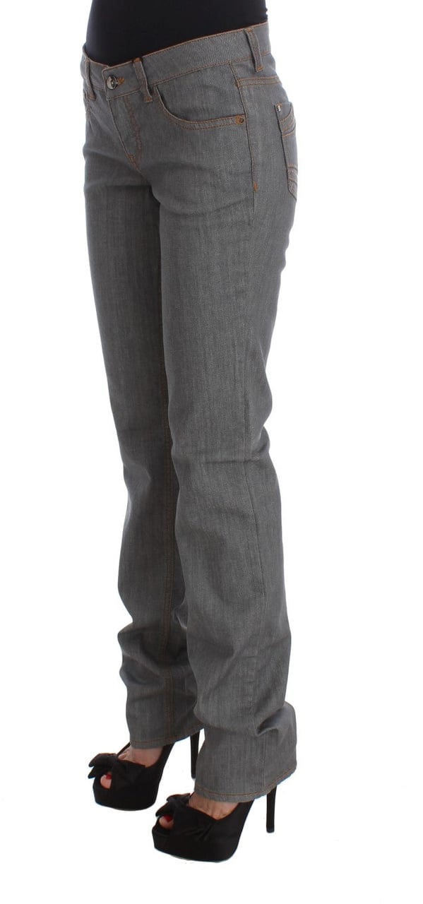 Costume National Gray Cotton Regular Fit Denim Jeans Grijs