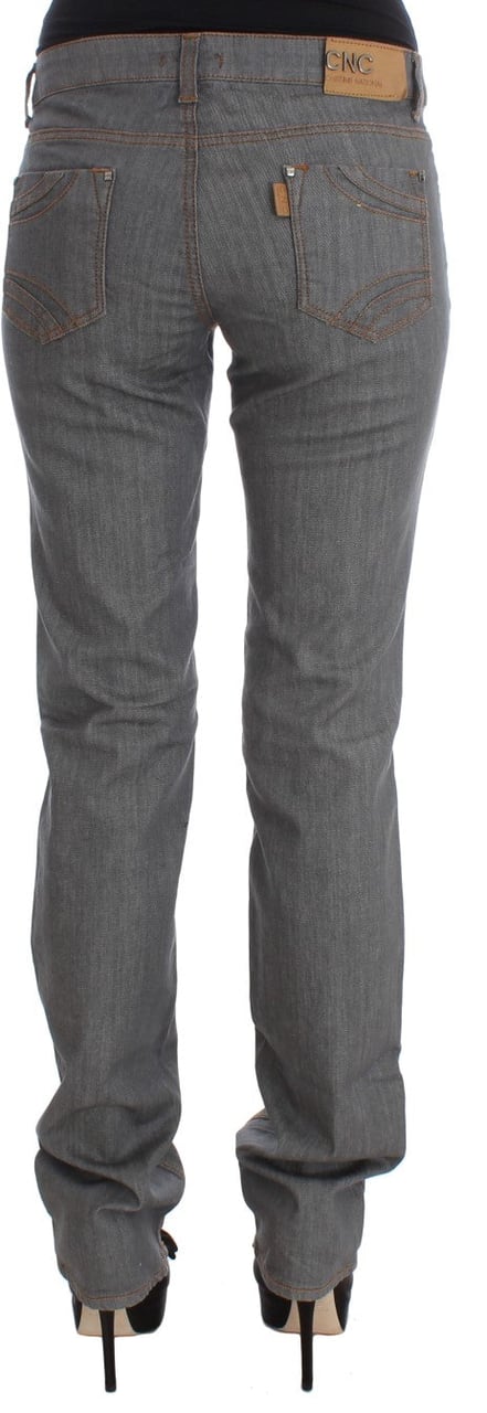 Costume National Gray Cotton Regular Fit Denim Jeans Grijs