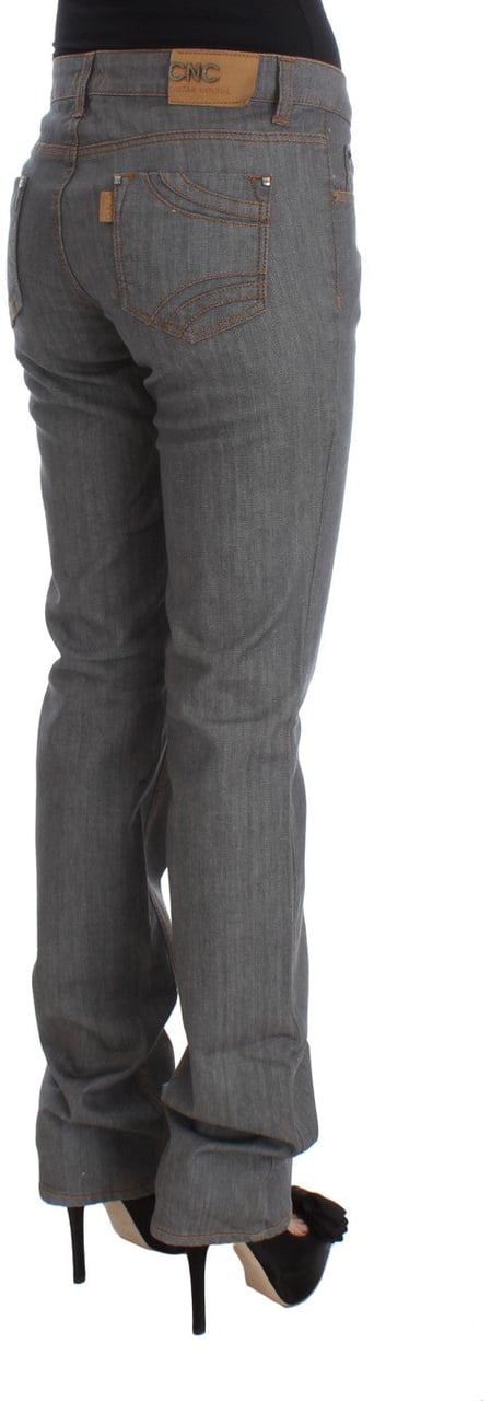 Costume National Gray Cotton Regular Fit Denim Jeans Grijs