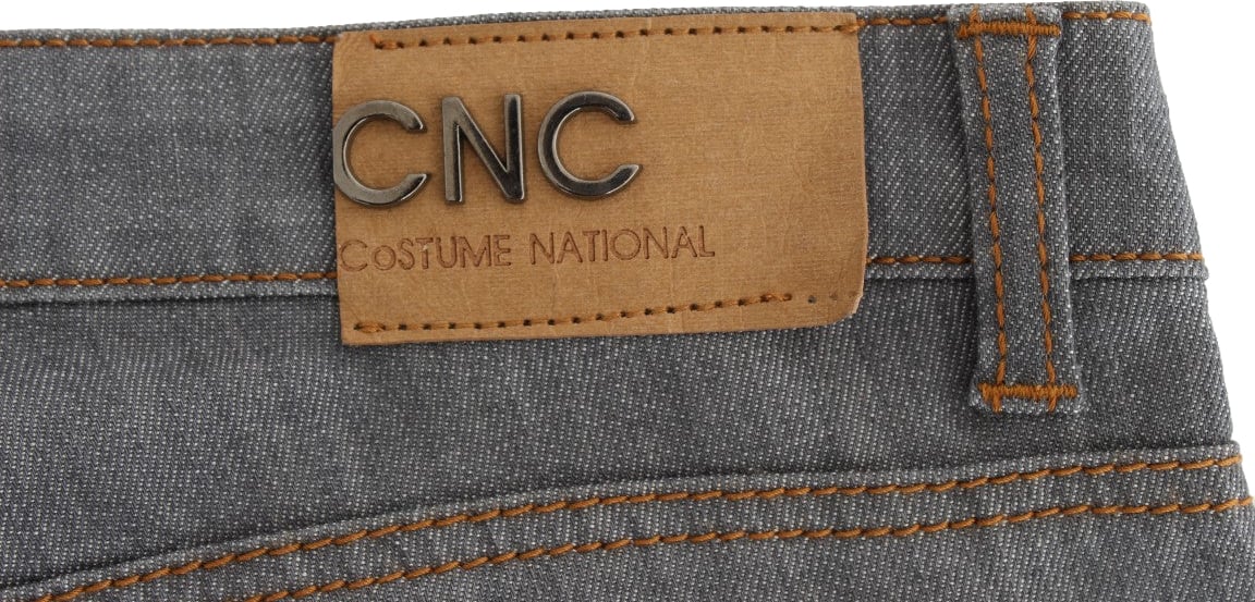 Costume National Gray Cotton Regular Fit Denim Jeans Grijs
