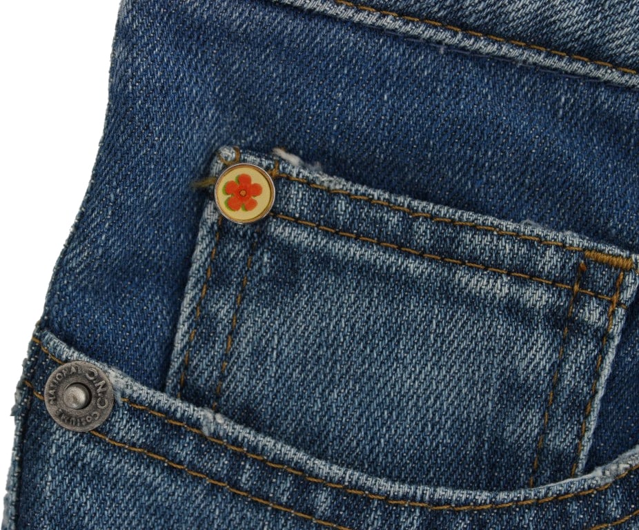 Costume National Blue Cotton Slim Fit Cropped Jeans Blauw