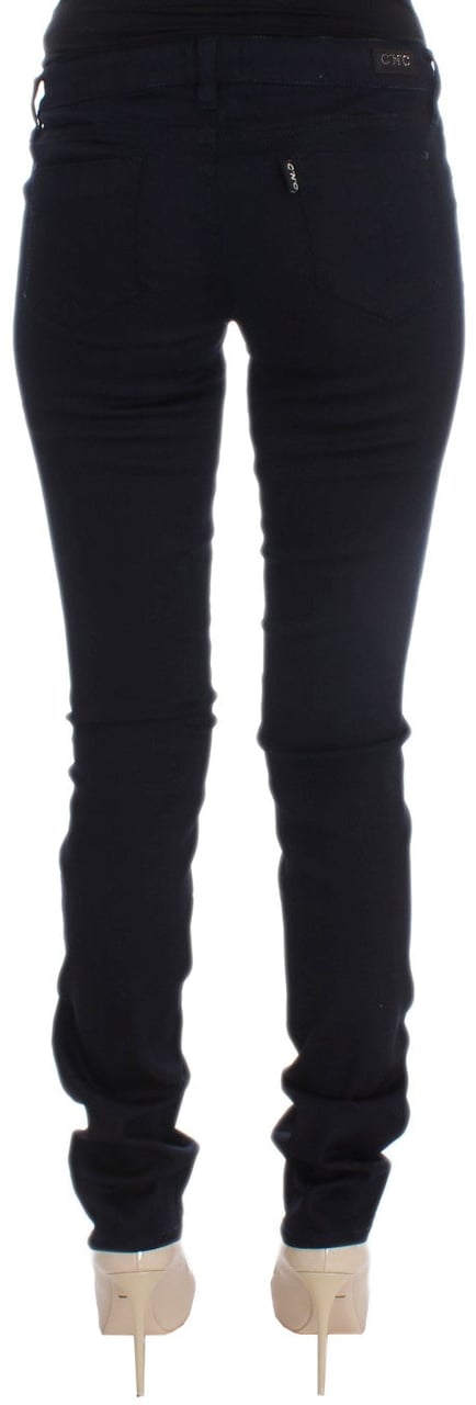 Costume National Blue Cotton Blend Slim Fit Jeans Blauw
