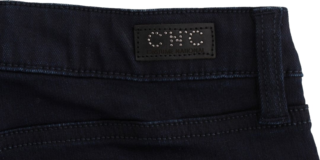 Costume National Blue Cotton Blend Slim Fit Jeans Blauw