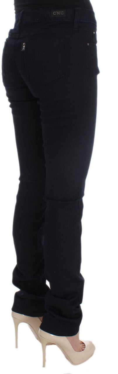 Costume National Blue Cotton Blend Slim Fit Jeans Blauw